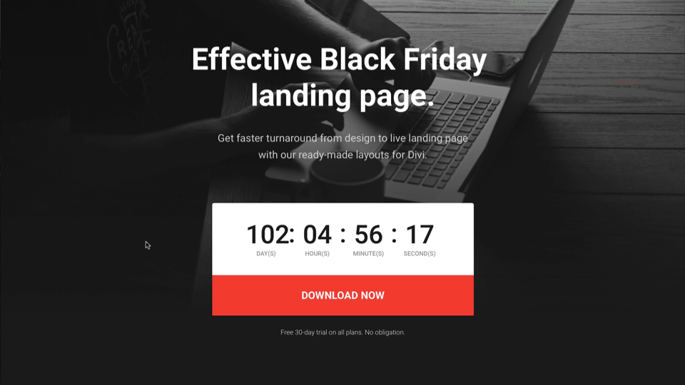 Black friday landing page template.