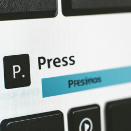 A close up of the press button on a keyboard.