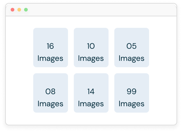 A list of images in a web page.