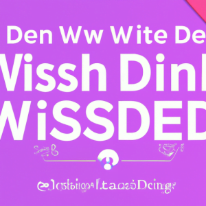 A purple background with the words den ww write de wish dink wised.