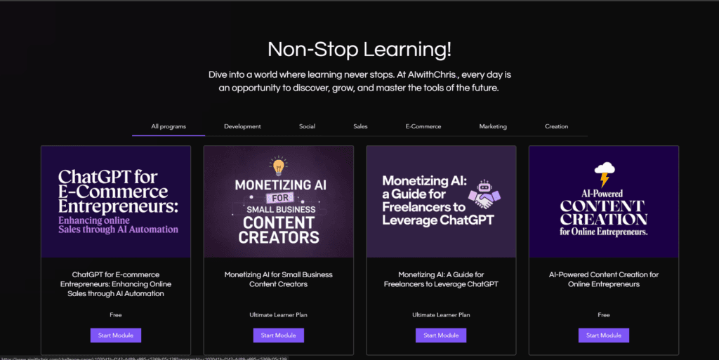 E-learning platform offering AI-themed entrepreneurial courses